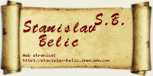 Stanislav Belić vizit kartica